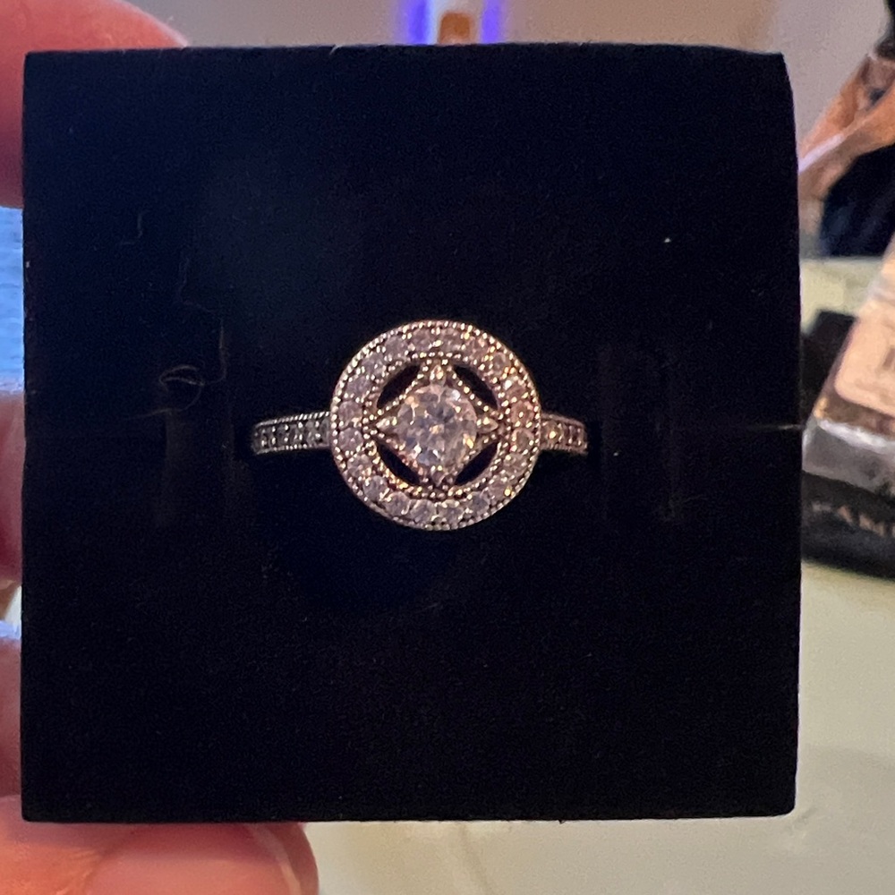 Pandora size 6 (52) Elegant Silver Halo Ring like new condition